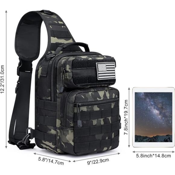 Tactical Sling Bag Backpack Military Rover Shoulder Sling Pack Molle EDC - Picture 2 of 6